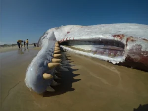 Dead sperm whale