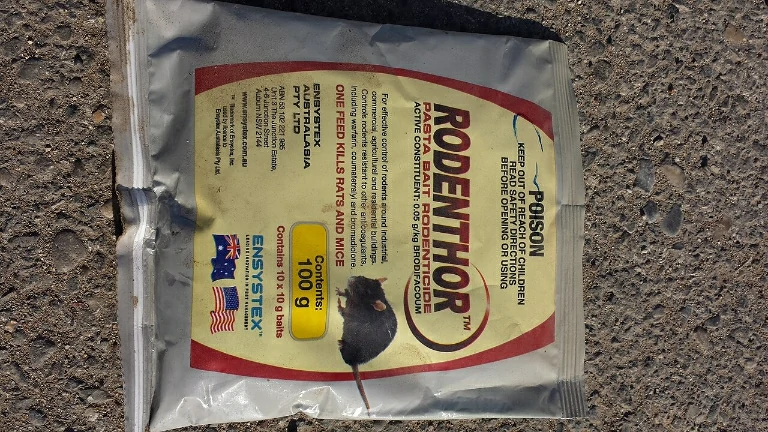 A sachet of rodenthor rat poison
