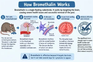 A simple illustration showing how Bromethalin rat poison works