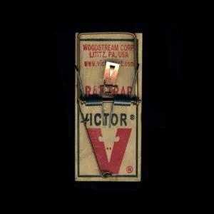 Victor Metal Pedal Snap Trap on a black background