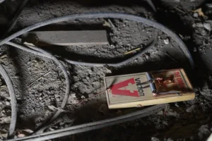 Victor Snap Trap on the dusty floor of an attic