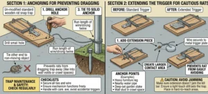 An illustration showing how a Double-Trap Setup for rats works