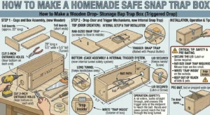 An illustration showing how a Safe Snap Trap Box for Rats works